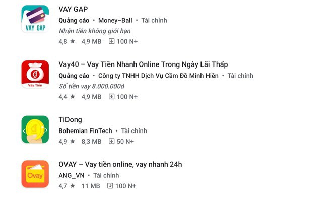 Công an TPHCM vạch mặt các ứng dụng vay tiền có lãi suất cắt cổ - Ảnh 2. Công an TPHCM vạch mặt các ứng dụng vay tiền có lãi suất cắt cổ - Ảnh 2.