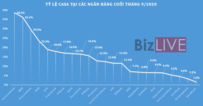 Tỷ lệ vốn rẻ CASA giảm tại nhiều nhà băng - Ảnh 1.