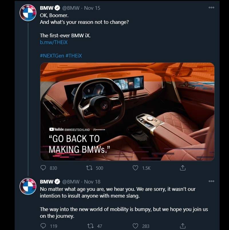BMW xin lỗi vì thông điệp chỉ trích người dùng lạc hậu BMW xin loi vi thong diep chi trich nguoi dung lac hau