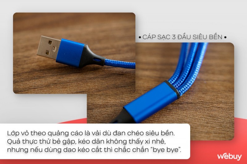 Cáp sạc 3 đầu siêu bền mà giá chỉ 1k, dùng thế nào? - Ảnh 2.