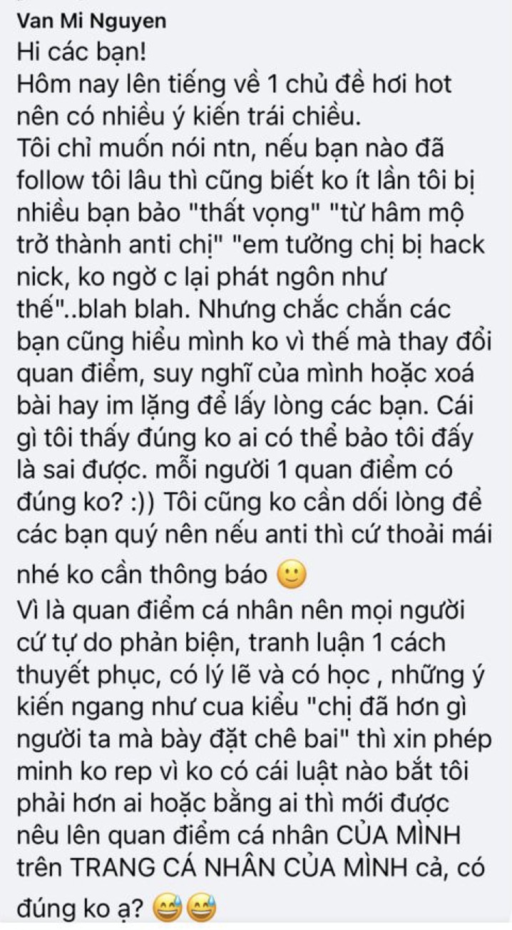 Mi Vân đăng status cực gắt ám chỉ ai đó “phèn”: Tha cho Sơn Tùng đi, không cùng trình độ với nhau đâu! - Ảnh 3. Mi Vân đăng status cực gắt ám chỉ ai đó “phèn”: Tha cho Sơn Tùng đi, không cùng trình độ với nhau đâu! - Ảnh 3.